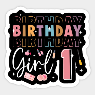 Personalized Make up 1st Birthday Beauty slip over Birthday Girl Gift Make Up Girl Tee Sticker